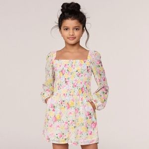 THE EMMA FLORAL SMOCKED CHIFFON ROMPER